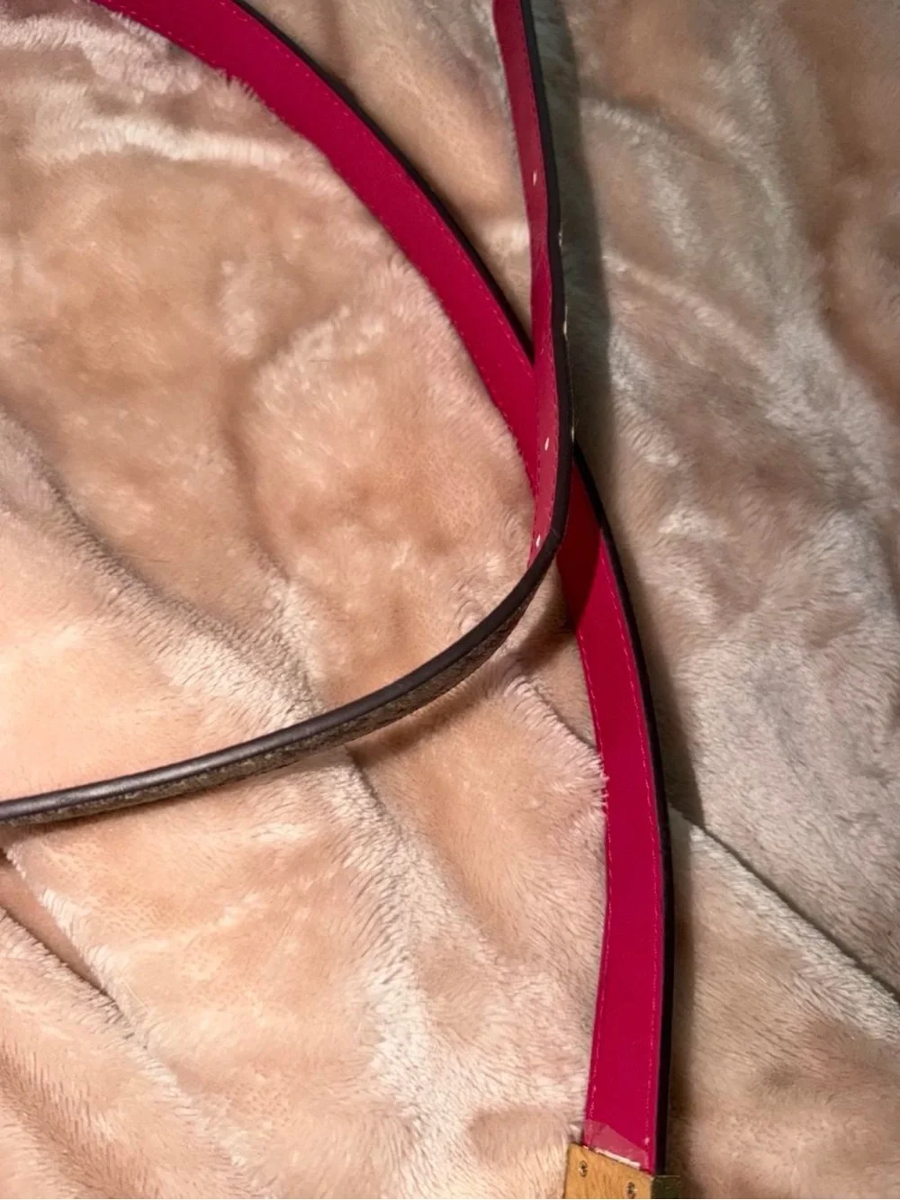 Women's Slim monogram and pink MK Belt with Gold Buckle